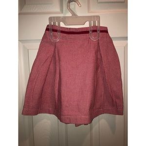 White and Red Checkered Skort